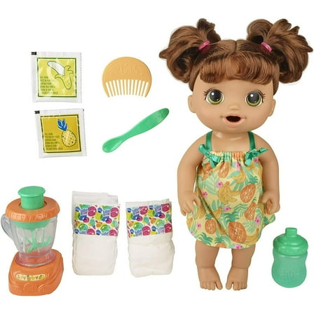 Baby Alive Magical Mixer Doll, Tropical Treat with Blender Accessories, Brown Hair, Ages 3 and Up