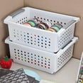 thumbnail image 5 of Sterilite Large Plastic Stackable Storage & Organization Basket, White (10 Pack), 5 of 5