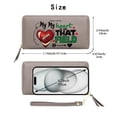 thumbnail image 2 of OIDERY Zipper Pocket Wallet for Women Removable Wrist Strap Wallet for Women Graphic Design Heart Field Football Heart Suitable for Everyday Use Best Thanksgiving Gift for Women, 2 of 10