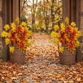 thumbnail image 5 of Qocolcyl Small Artificial Orange Maple Leaf Tree,Fall Halloween Harvest Front Porch Tabletop Decor,Farmhouse Outdoor Entryway Patio Thanksgiving Holiday Seasonal Ornament, 5 of 8