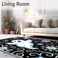thumbnail image 2 of ODIKA 4'x6' Machine Washable Non-Slip Area Rug, Festive Ghost Motif with Swirling Snowflake Accents High Traffic Rug, Black, 647188, 2 of 7