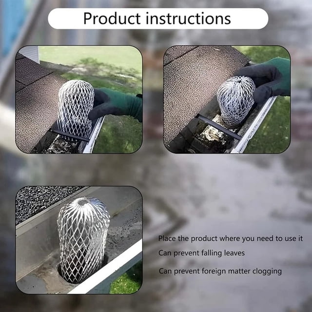 1 Pack 3.5 Inch Downspouts Gutter Guard Aluminum Filter Strainer Expandable Gutter Downspout Guards Gutter Downspout Protectors For Preventing Blockage From Leaves, Debris,Gutter Guard Cone