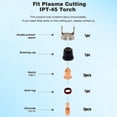 thumbnail image 3 of CPAN IPT-45 Plasma Torch Tip 56811 Electrode 56576 Shield Stand-off fit Harbor Cutter, 3 of 8