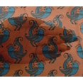 thumbnail image 4 of oneOone Viscose Chiffon Orange Fabric Bird Block Sewing Craft Projects Fabric Prints By Yard 42 Inch Wide, 4 of 4