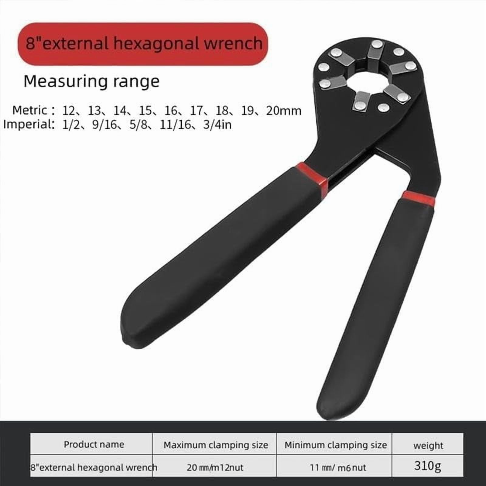 CATPAN Adjustable Wrench, 1 Count 14 in 1 Multifunctional with Anti-slip Handle, Tool for Car Bicycle Repair, Heavy Duty Hex Combination, Adjustable Socket Wrench (8inch)