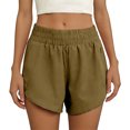 thumbnail image 5 of JUUNthy Womens Active Shorts, Elastic Waist Qucik Dry Zipper Pockets Running Athletic Workout Shorts Gray XL, 5 of 8