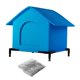 thumbnail image 3 of Casa para gatos para exteriores, refugio para gatos, tienda de campaña acogedora, resistente al viento, con patas elevadas y aislante para patio en in, 3 of 9