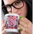 thumbnail image 2 of 3drose, Goofy Elephant Valentines Day, 15oz Two-tone Green Mug, 2 of 6