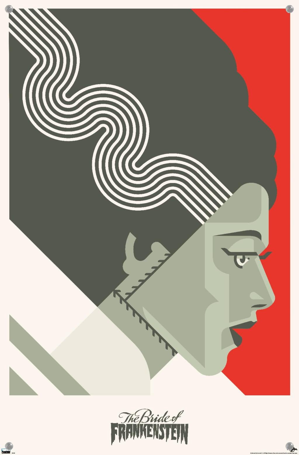 The Bride of Frankenstein - Graphic Wall Poster with Push Pins, 14.725" x 22.375"
