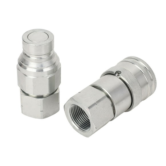Quick Connect Couplers, Hydraulic Quick Coupling Carbon Steel 2PCS Safe and Stable for Skip Steer Loader