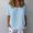Light Blue, variant on QHWAUAKFBN T Shirts For Women Loose Fit Cotton Linen O Neck Solid Short Sleeves Blouse Tshirts Top