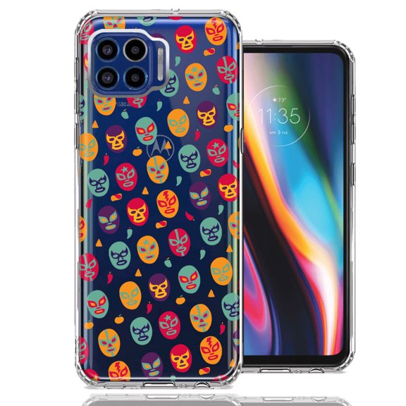 MUNDAZE For Motorola One 5G Lucha Libre Masks Design Double Layer Phone Case Cover