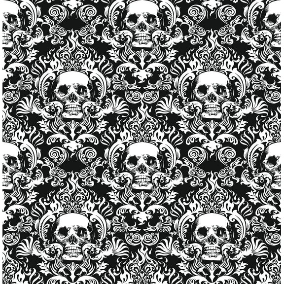 NuWallpaper Skulls Black Fieri Novelty Peel & Stick Wallpaper