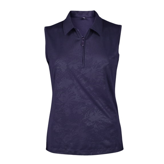 Monterey Club Women's Vintage Fairy Emboss Sleeveless Golf Polo Shirt #2457