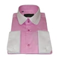thumbnail image 5 of Men 100% Cotton Shirt CIERO MONTERO Turkey #STN 05 Pink/White Collar Slim Fit, 5 of 5