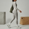 thumbnail image 4 of Workout Sets for Women 2 Piece Scrunch Butt Lifting Leggings Long Sleeve Slim Fit Tops Matching Set Gym Yoga Outfits, 4 of 6