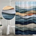 thumbnail image 5 of Xipuska Summer Coastal Shower Curtain - Water Repellent Fabric Shower Curtains Washable, Modern Abstract Watercolor Wave Decorative Polyester Cloth Bathroom Curtains Modern Bath Decor 72"x72", 5 of 6