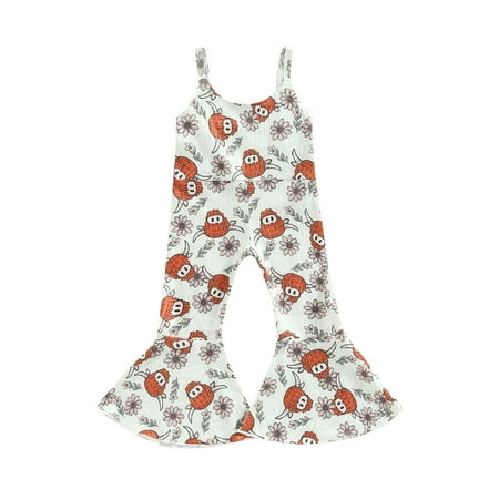 

Bagilaanoe Toddler Baby Girl Jumpsuit Sleeveless Flower Print Romper Overalls 12M 18M 24M 3T 4T 5T 6T Kids Long Flare Pants Summer Outfits