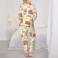 thumbnail image 3 of Pajama Sets for Women 2 Pcs, Potato Countryside Button Down Long Sleeve Sleepwear Lounge PJ Sets, 3 of 6