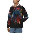 thumbnail image 3 of Uemuo Colorful Betta Fish for Men's Fashion Full-zip Hoodies & Sweatshirts with Kangaroo Pocket, Zip-up Hooded Sweatshirt, Moisture Wicking & Breathable-Medium, 3 of 5