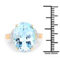 thumbnail image 3 of 14K Yellow Gold Plated 11.32 Carat Genuine Blue Topaz and White Topaz .925 Sterling Silver Ring QJ Model, 3 of 4