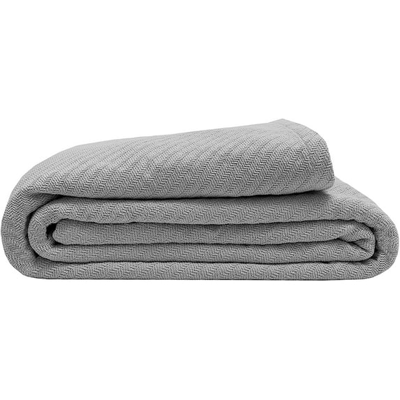 Torrey Lane by Elite Home 100% GOTS Certified Organic Cotton Super-Soft Bed/Throw Blanket, Oyster, Twin