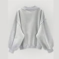 thumbnail image 3 of Hauaitttt Womens Solid Sweatshirt Oversize Sweatshirts V Neck Long Sleeve Pullover Top Zip up Women Athletic Baggy Long Sleeve Shirt Cute Fall Light Workout Set Fall Sweaters Women Extra Large, 3 of 4