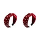 thumbnail image 1 of Minnieouse Diadema de franela con perlas, diadema antideslizante, aros para el pelo, diadema de plástico, tocado Vintage, buena elasticidad, para Rojo 2piezas, 1 of 6