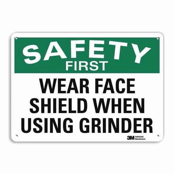 Safety Sign, 10 in Height, 14 in Width, Aluminum, Horizontal Rectangle, English