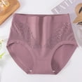 thumbnail image 2 of lulshou Womens Underwear High Waist Cotton Lace Panties Breathable Comfortable Briefs Underwear, Coffee, L, 2 of 8