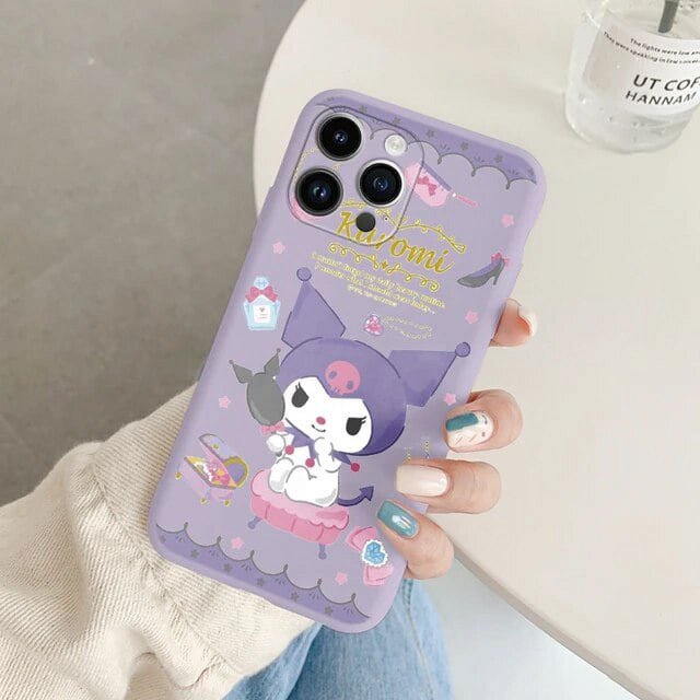 Cartoon Phone Case for For Apple iphone 15 Pro Max 15 Plus Girls Anti-drop Cinnamoroll Kuromi Hello Kitty Silicone Siling Cover ZR