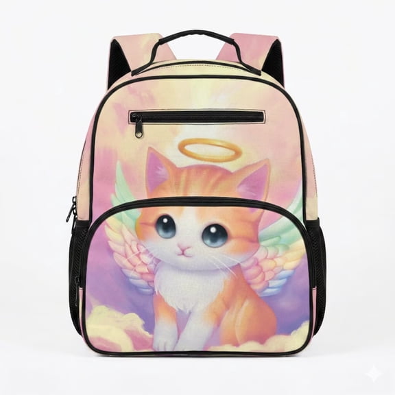 FUIALDOLG Cute Cat Toddler Backpack for Boys Girls 3-6, Cute Preschool Kids Bookbag, 13.5" Lightweight Kindergarten Daypack with Padded Back