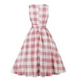 thumbnail image 5 of Youyipin womens dresses Women's Casual Check Ruffled Sleeve Sundress A-Line Vintage Plaids Gingham Dress summer dresses for women 2025, 5 of 7