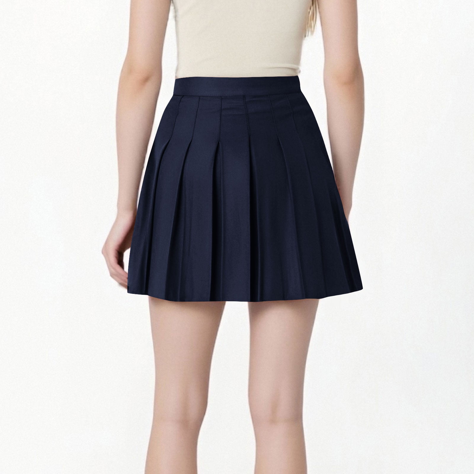 Womens High Waisted Pleated Tennis Skirt School A-Line