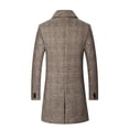 thumbnail image 3 of OJinShaWanO Patchwork Jacket Men's Trench Coat Wool Blend Slim Fit Top Coat Single Business Overcoat, 3 of 3