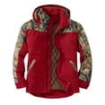 thumbnail image 1 of Hombres Casual Print Patchwork Moda Más Terciopelo Grueso Cálido Capucha Extraíble Cremallera Chaqueta Pompotops  oipoqjl37055, 1 of 4