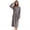 Dark Grey Leopard, variant on Womens Plush Fleece Robe, Leopard Print Hooded Long Bathrobe, Soft Fluffy Warm Loungewear