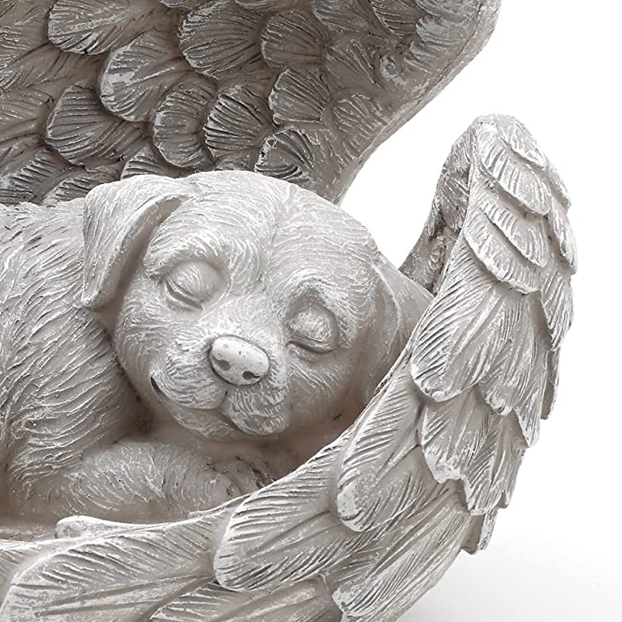 Faithful Memory of Dogs Bereavement Comfy Hour Resin Memorial Stone Sleeping Dog Angel Pet Statue Handmade 
