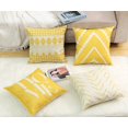 thumbnail image 2 of Throw Pillow Covers Set of 4 Decorative 20x20 Inch for Sofa Couch, Yellow and White Square Outdoor Accent Pillows Cover Case for Cushions Bed and Living Room Farmhouse Decoration (Yelow new0150), 2 of 6