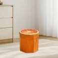 thumbnail image 6 of Storage Ottoman Foot Stool Organizer Foldable with Fruit Pattern for Living Room Bedroom Dorm Furniture, 6 of 9
