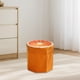 thumbnail image 1 of Otomana plegable con almacenamiento, cómoda, divertida caja de almacenamiento para juguetes, reposapiés, taburete para dormitorio, oficina, entrada, Naranja, 1 of 10