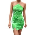 thumbnail image 1 of Leutsin Femmes de la Mode Impression Asymétrique Sexy Débardeur Robe Courte de Base Midi Club Robe, 1 of 5