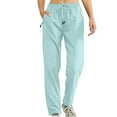 thumbnail image 2 of HAOTAGS Womens Quick Dry Joggers with Zipper Pockets, Solid Color Sport Pants for Running Yoga Sky Blue, 2 of 9