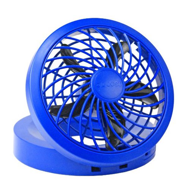 O2COOL 5" Portable USB or Electric Fan, Blue