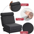 thumbnail image 2 of Foldable Sofa Chair, Sleeper Sofa Bed Convertible Daybed with Pillow, Sleeping Mattress Sofa Couches for Living Room Guest Room Home Office Apartment, Easy to Store, Black, 2 of 7