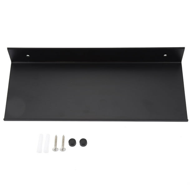Estantería de baño de una sola capa de aluminio mate, color negro (50 cm)