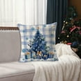 thumbnail image 2 of Xuniizn Christmas Pillow Covers 18x18 inch Xmas Decorations Soft Plush Faux Fur Wool Christmas Throw Pillow Cases Winter Holiday Decor for Sofa Living Room, Blue, 2 of 7