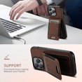 thumbnail image 4 of ELEHOLD for iPhone 13 Flip Back Card Slots Wallet Case Premium Retro Leather Soft Shockproof Stand Function Slim Lightweight Business Style for Women Men Case,brown, 4 of 6