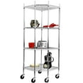 thumbnail image 3 of TRINITY - Étagère de coin grillagée à 4 tablettes EcoStorage™ | NSF | Avec roulettes | Chrome, 3 of 7