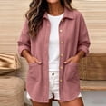 thumbnail image 5 of Tqcoqu Women Corduroy Shacket Button Down Loose Long Sleeve Casual Jacket, Button Down Front with Dual Pockets,Women's,Size S-XXXL, 5 of 9